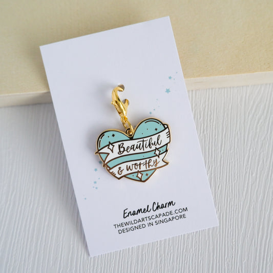 Beautiful and Worthy | Enamel Charm