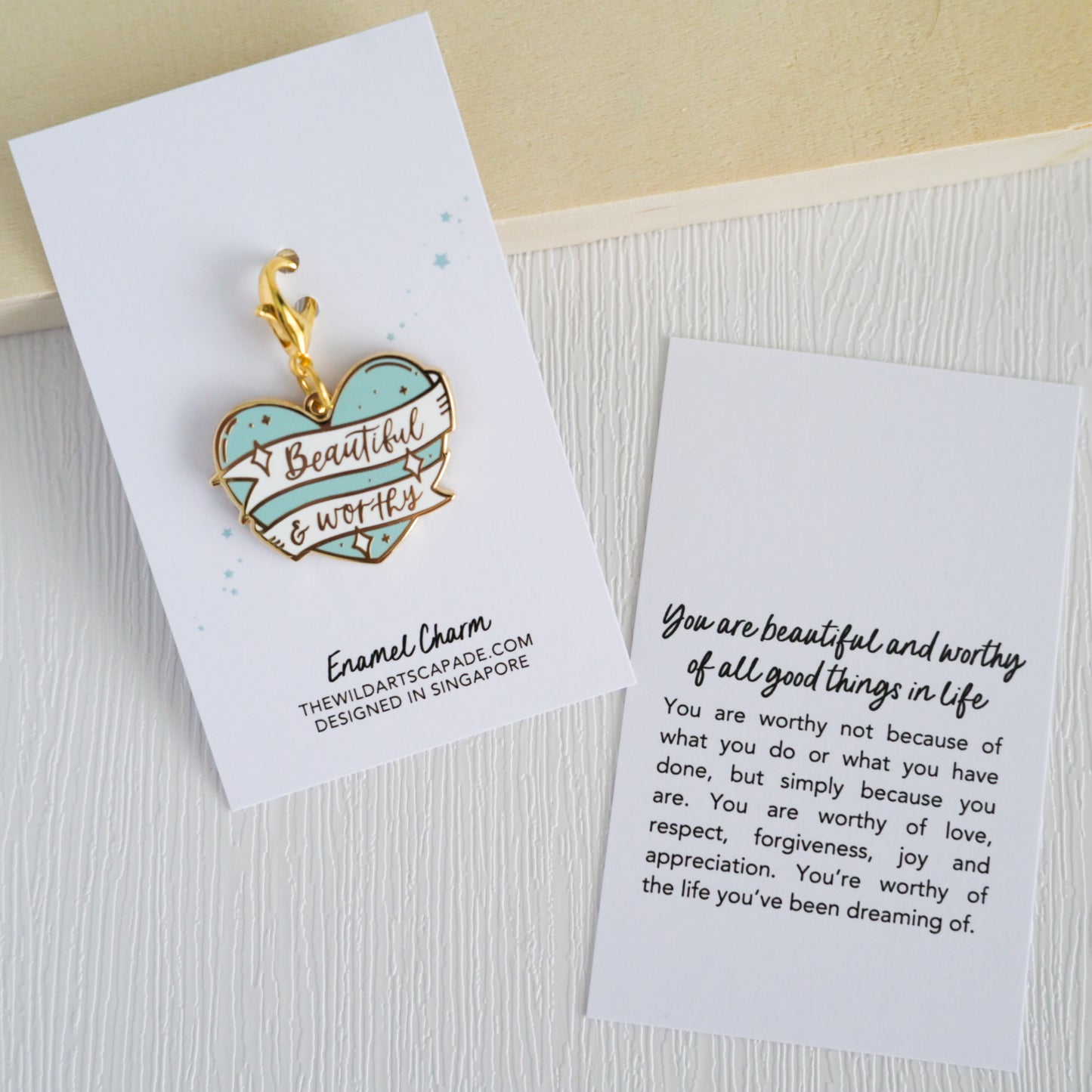 Beautiful and Worthy | Enamel Charm