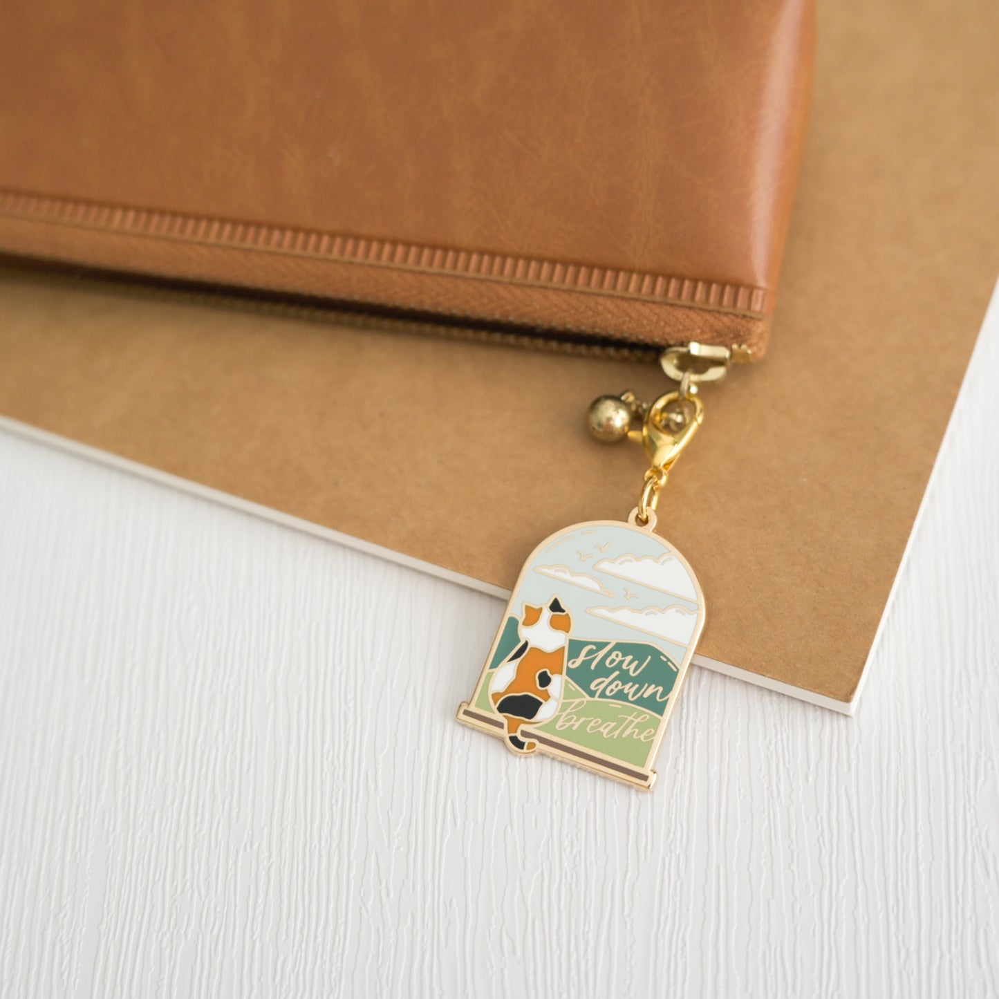 Slow Down Breathe | Enamel Charm