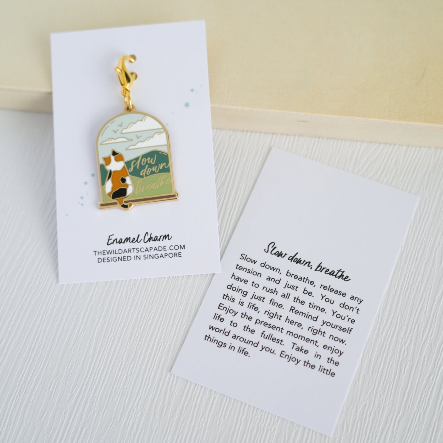 Slow Down Breathe | Enamel Charm