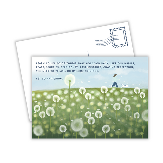 Let Go and Grow | Postcard