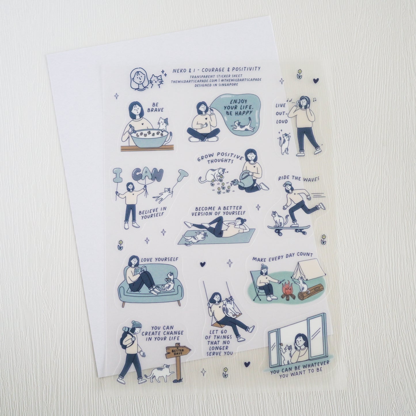 Neko & I Sticker Sheet + Art Print Set