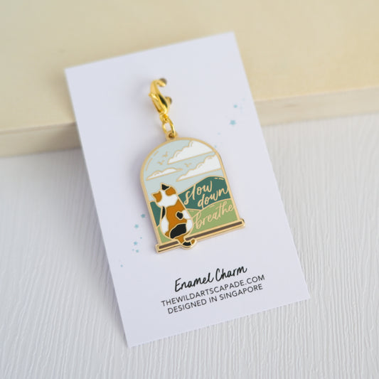 Slow Down Breathe | Enamel Charm