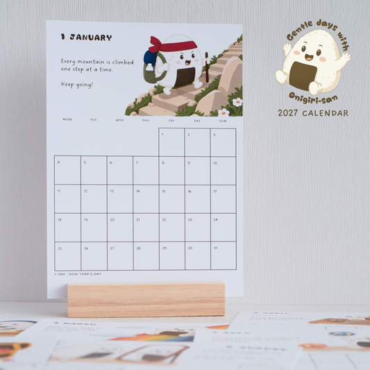 Gentle Days with Onigiri-san | 2027 Desk Calendar